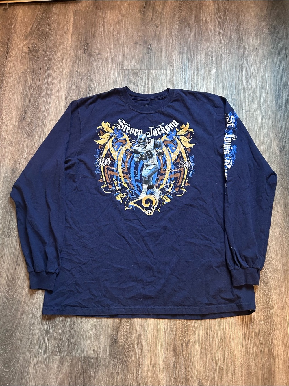 Y2K St. Louis Rams Football Steven Jackson NFL Long sleeve Shirt Sz 2XL LA Rams